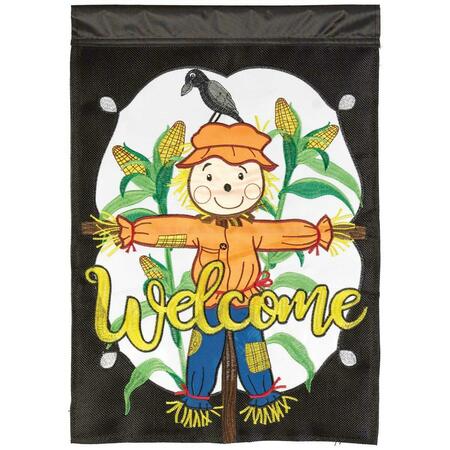 RECINTO 29 x 42 in. Fall Welcome Scarecrow Polyester Flag - Large RE3468701